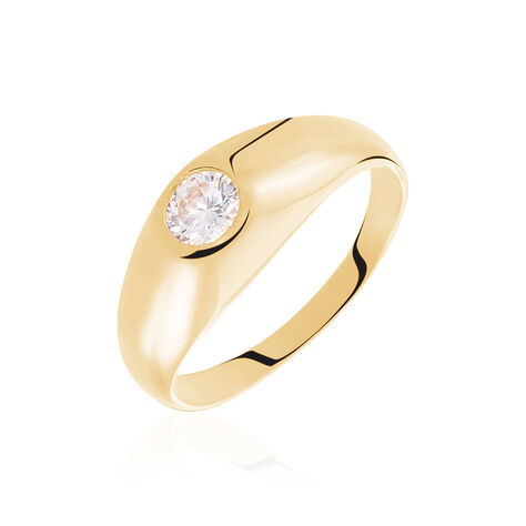 Bague Posie Plaqué Or Jaune Oxyde De Zirconium - Bagues solitaires Femme | Histoire d’Or
