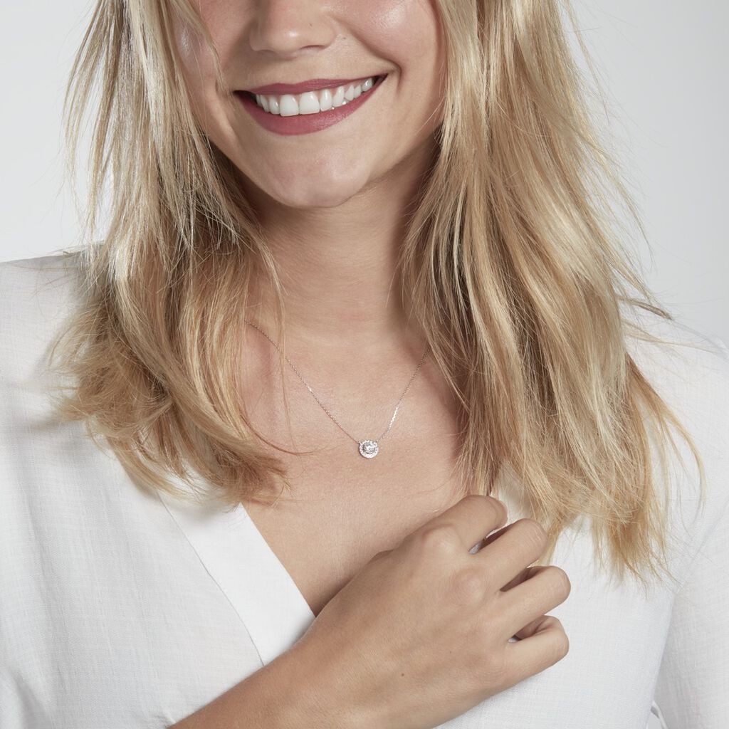 Collier Mentoura Or Blanc Diamant Synthétique - Colliers Femme | Histoire d’Or