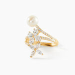 Bague Norah Or Jaune Perle De Culture Et Oxyde De Zirconium - Bagues solitaires Femme | Histoire d&rsquo;Or