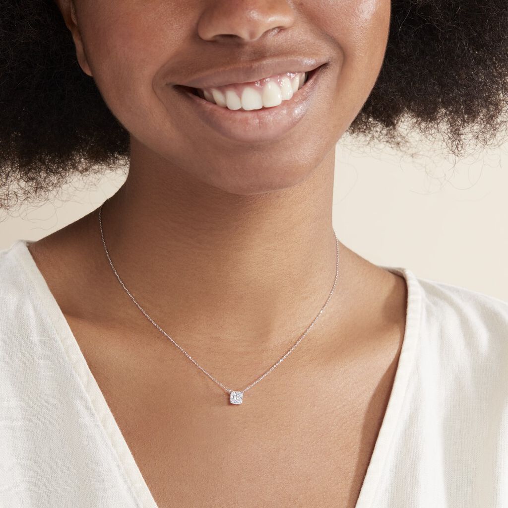 Collier Naziha Or Blanc Oxyde De Zirconium - Colliers Femme | Histoire d’Or