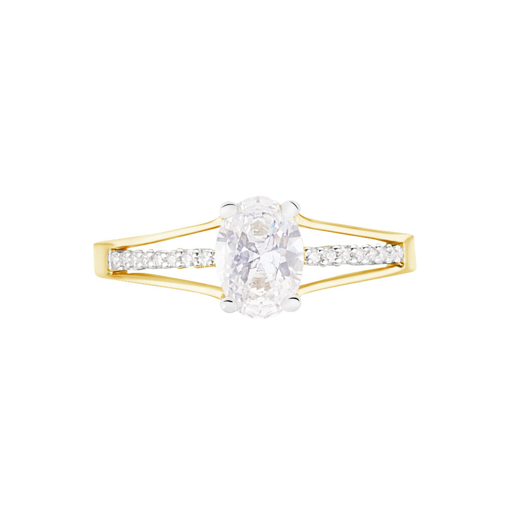 Bague Solitaire Fallon Or Jaune Oxyde De Zirconium - Bagues solitaires Femme | Histoire d’Or