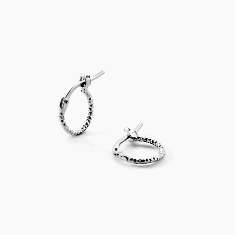 Cr&eacute;oles Valentine Argent Blanc - Boucles d'oreilles cr&eacute;oles Femme | Histoire d&rsquo;Or