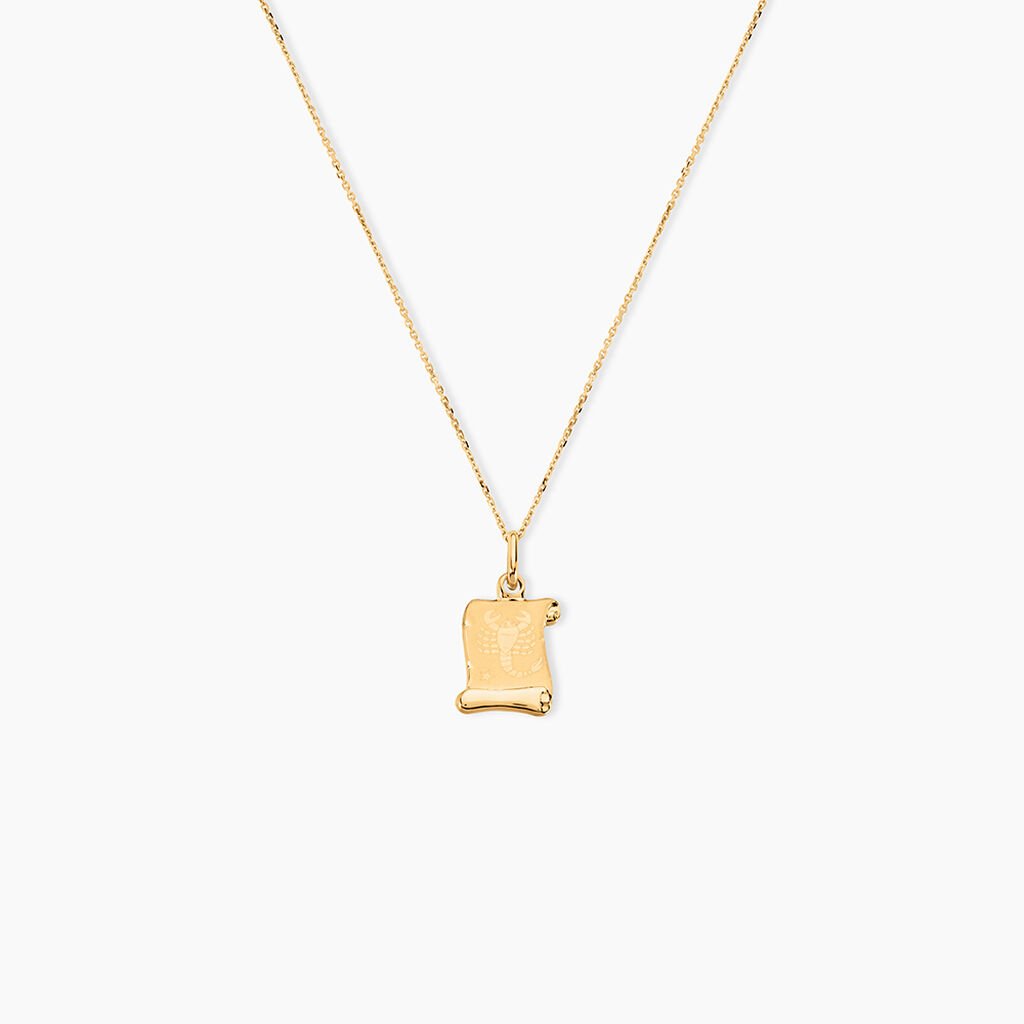 Pendentif Lamie Zodiaque Parchemin Or Jaune - Pendentifs Zodiaque Famille | Histoire d’Or