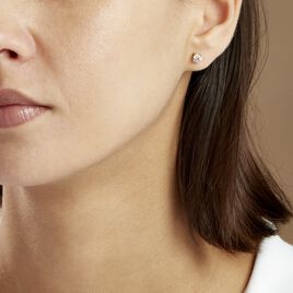 Boucles D'oreilles Puces 4 Griffes Or Jaune Diamant Synthetique - Clous d'oreilles Femme | Histoire d’Or