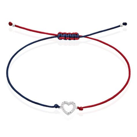 Bracelet French Twist Argent Blanc Oxyde De Zirconium - Bracelets cordon Femme | Histoire d&rsquo;Or