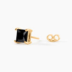 Boucle D'oreille Puce Unitaire Sofiane Plaqu&eacute; Or Jaune Oxyde Zirconium - Piercings d'oreilles Homme | Histoire d&rsquo;Or