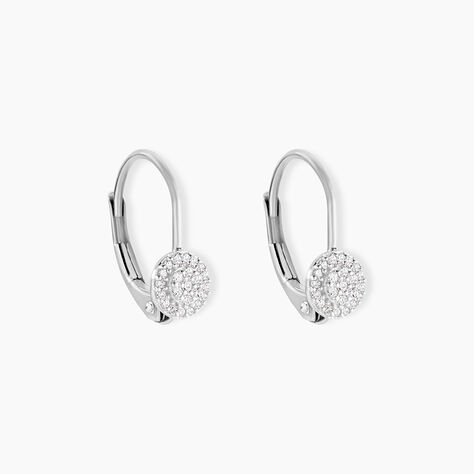 Boucles D'oreilles Pendantes Ursilla Or Blanc Diamants - Boucles d'oreilles pendantes Femme | Histoire d&rsquo;Or