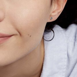 Boucles D'oreilles Puces daria Serti Griffe 3 Or Jaune Oxyde - Clous d'oreilles Femme | Histoire d’Or