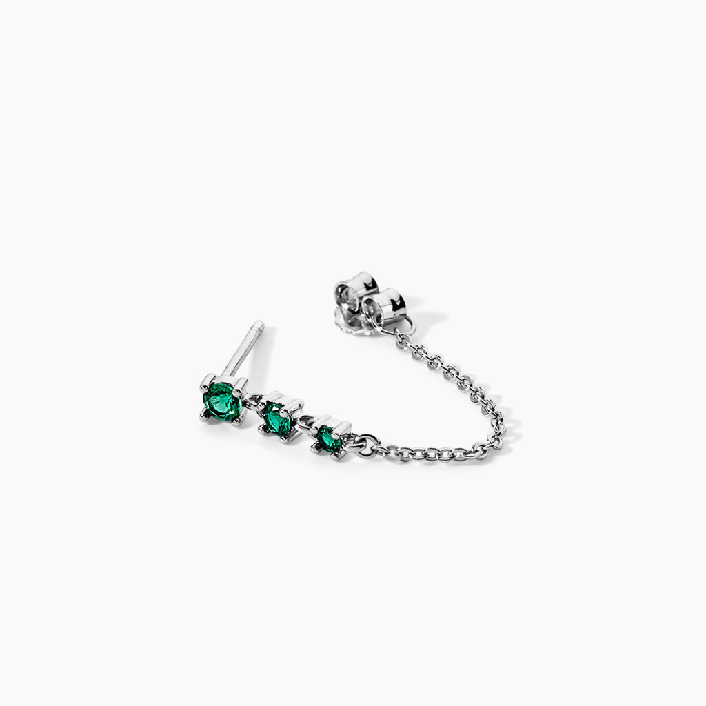 Bijoux D'Oreilles Emiko Argent Blanc Oxyde De Zirconium - Boucles d'oreilles fantaisie Femme | Histoire d&rsquo;Or