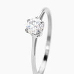 Bague Solitaire Lydia Argent Blanc Oxyde De Zirconium - Bagues solitaires Femme | Histoire d&rsquo;Or