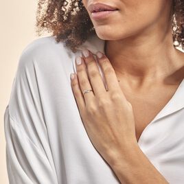 Bague Nesryne Or Bicolore Oxyde De Zirconium - Bagues solitaires Femme | Histoire d’Or