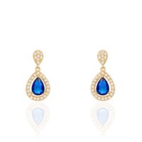 Boucles D'oreilles Pendantes Brigita Plaqué Or Pierre De Synthese