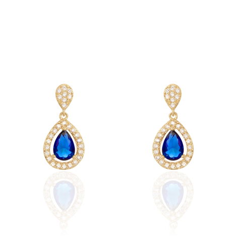 Boucles D'oreilles Pendantes Brigita Plaqué Or Pierre De Synthese - Boucles d'oreilles fantaisie Femme | Histoire d’Or