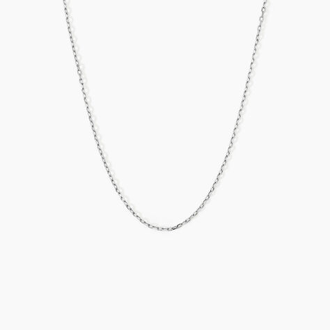 Cha&icirc;ne Igoa Maille For&ccedil;at Diamantee Or Blanc - Chaines Femme | Histoire d&rsquo;Or