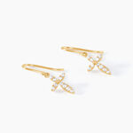 Boucles D'oreilles Pendantes Chastity Or Jaune Oxyde De Zirconium - Boucles d'oreilles pendantes Femme | Histoire d&rsquo;Or