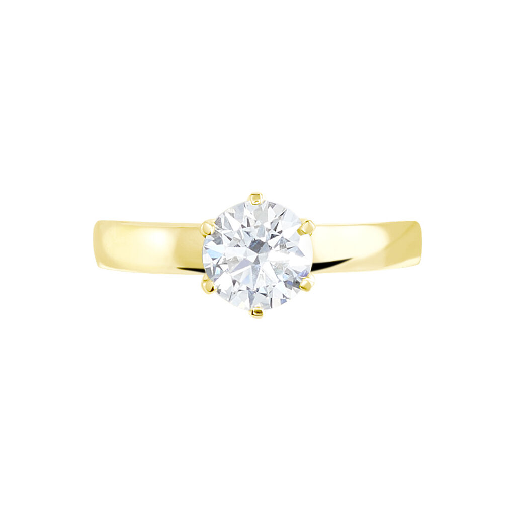 Bague Solitaire Natalia Or Jaune Diamant Synthetique - Bagues solitaires Femme | Histoire d’Or