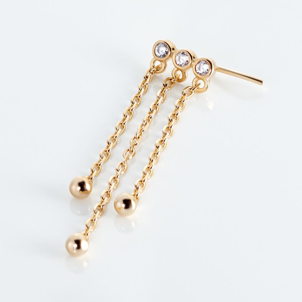 Bijou D'oreille Unitaire Plaqué Or Jaune Kolya Oxydes De Zirconium - Boucles d'oreilles fantaisie Femme | Histoire d’Or