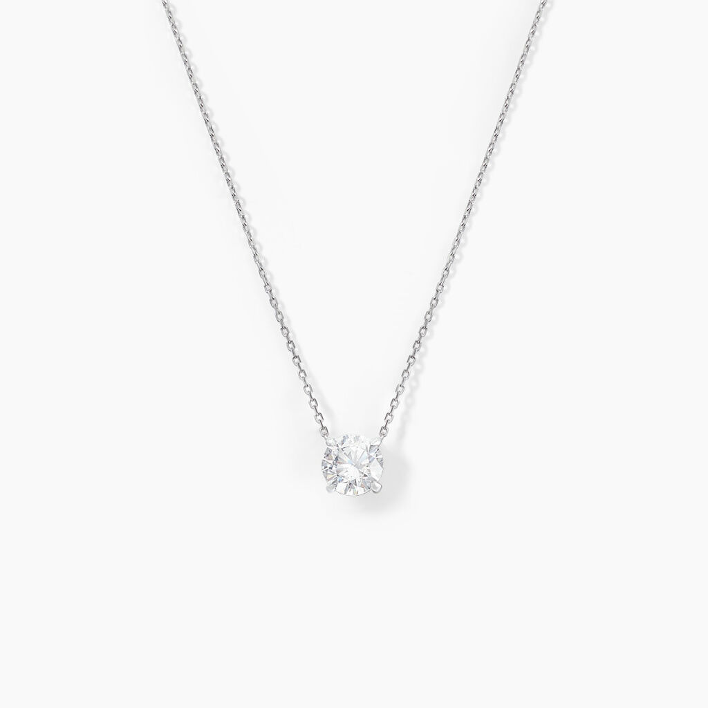 Collier Ponama Or Blanc Oxyde De Zirconium - Colliers Femme | Histoire d&rsquo;Or