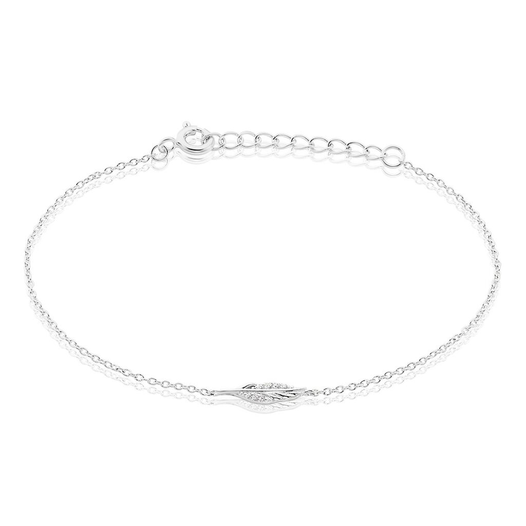 Bracelet Feath Argent Blanc Oxyde De Zirconium