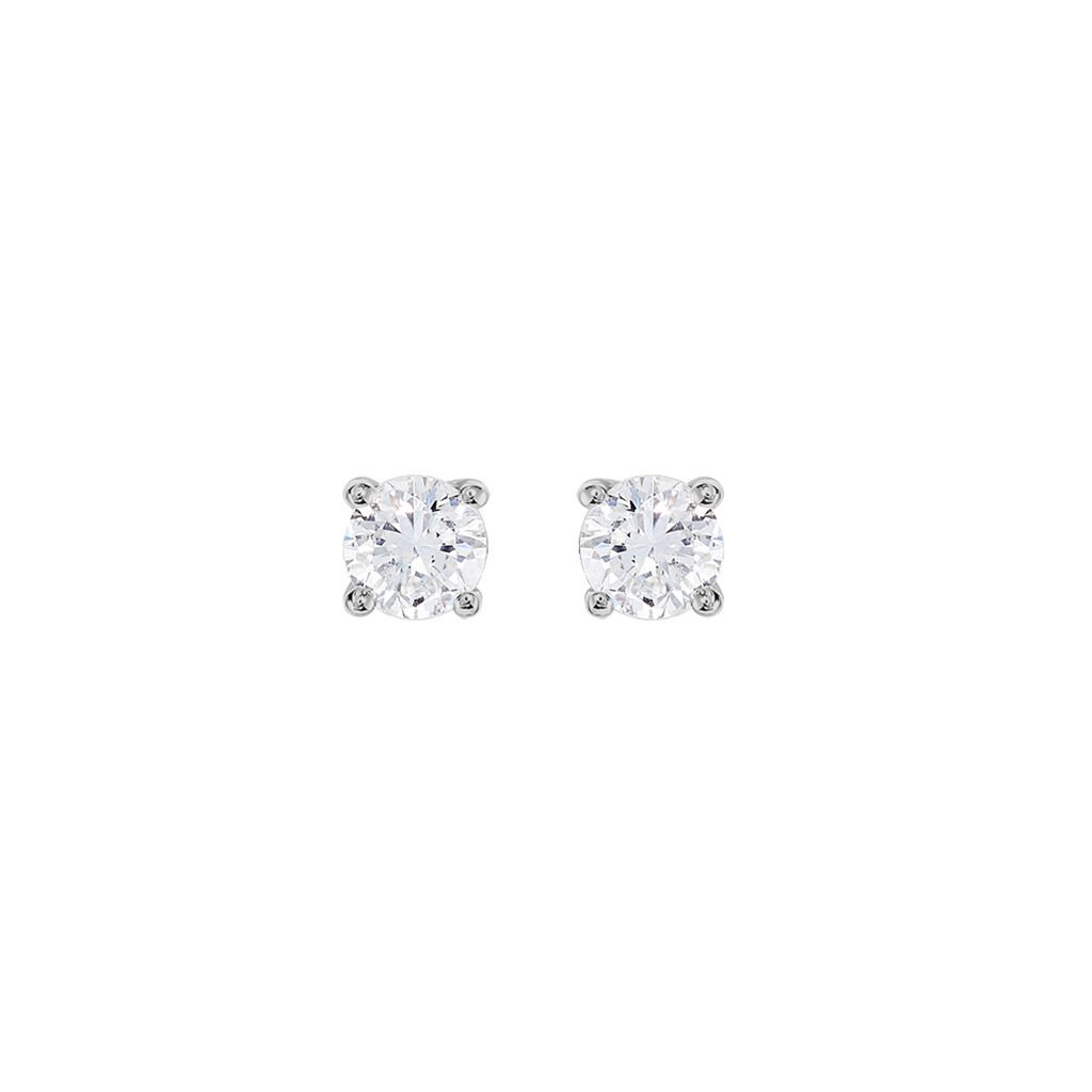 Boucles D'oreilles Puces Victoria Or Blanc Diamant - Clous d'oreilles Femme | Histoire d&rsquo;Or