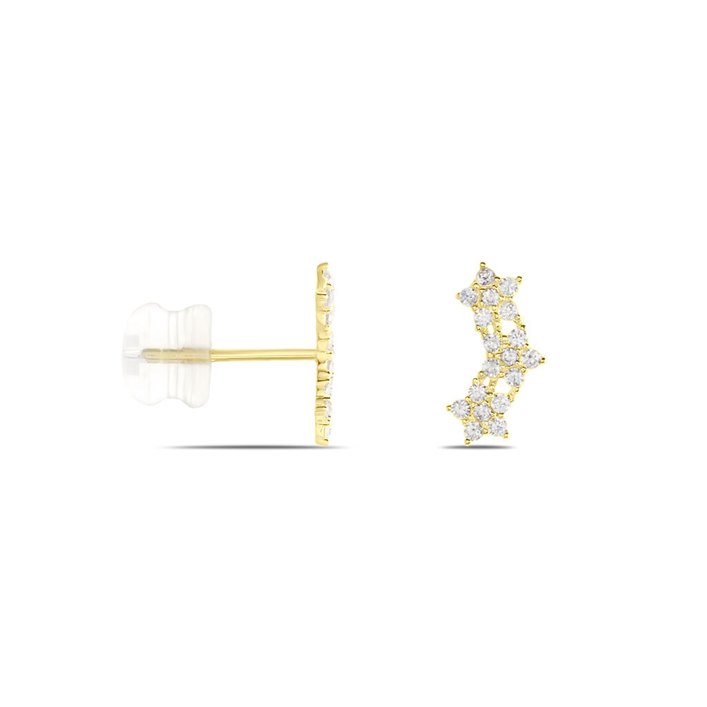 Boucles D'oreilles Puces Or Jaune Youssa Oxydes De Zirconium - Clous d'oreilles Femme | Histoire d’Or