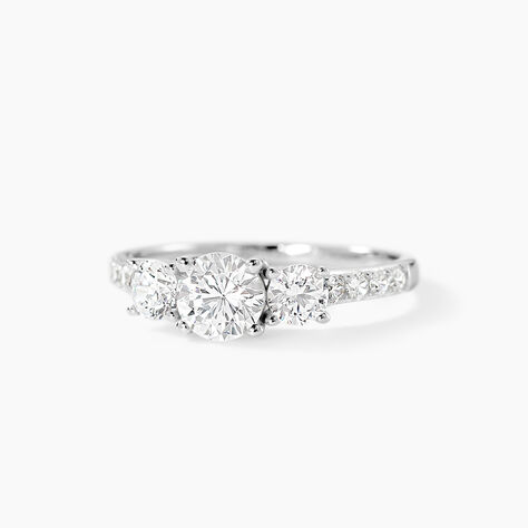 Bague Jennifere Or Blanc Oxyde - Bagues solitaires Femme | Histoire d&rsquo;Or