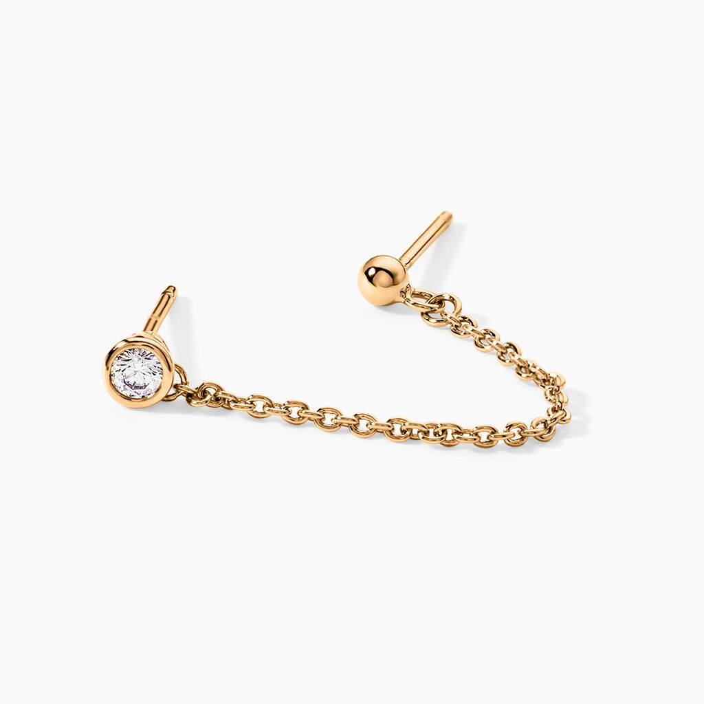 Bijoux D'oreille Unitaire Pendante Plaqu&eacute; Or Jaune Dofi Oxyde - Piercings d'oreilles Femme | Histoire d&rsquo;Or