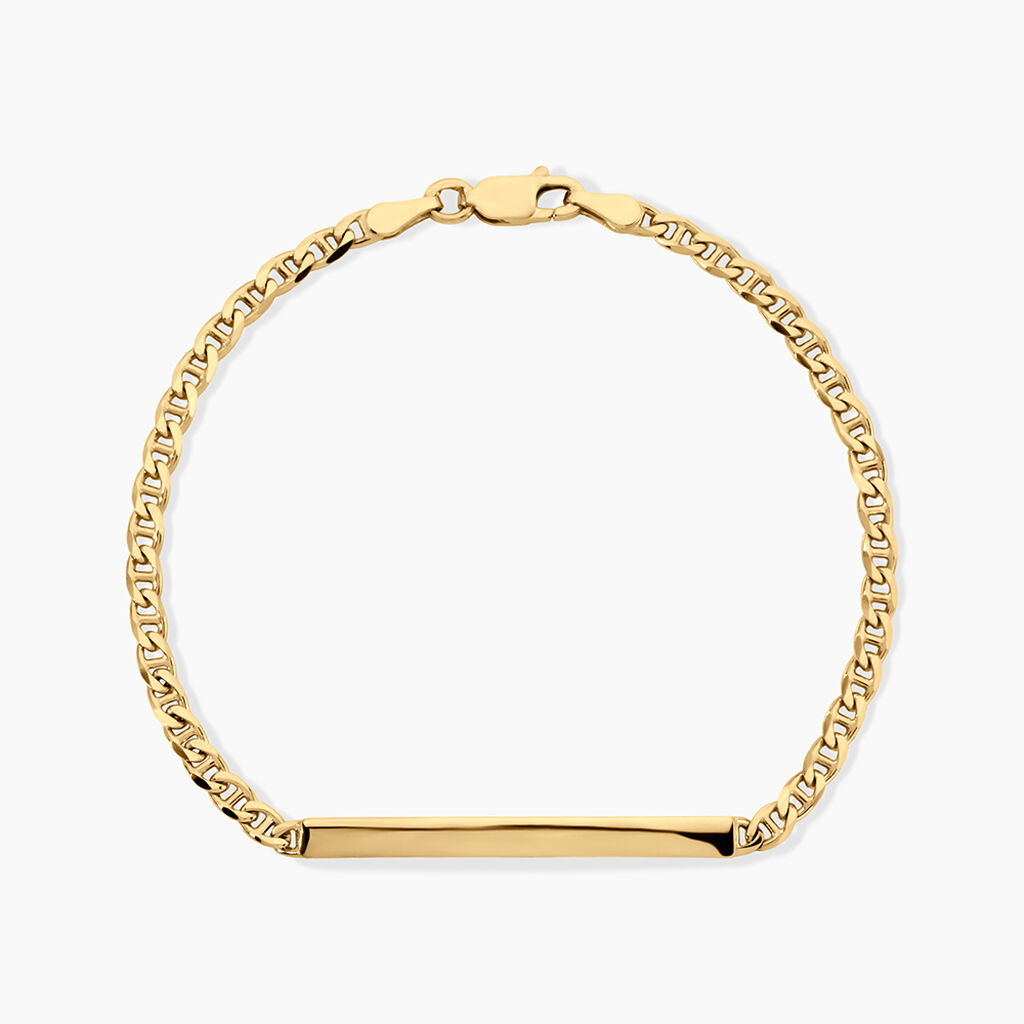 Bracelet Identit&eacute;e Danny Argent Dor&eacute; A L'Or 750/1000 - Gourmettes Homme | Histoire d&rsquo;Or