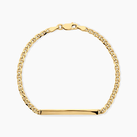 Bracelet Identit&eacute;e Danny Argent Dor&eacute; A L'Or 750/1000 - Gourmettes Homme | Histoire d&rsquo;Or
