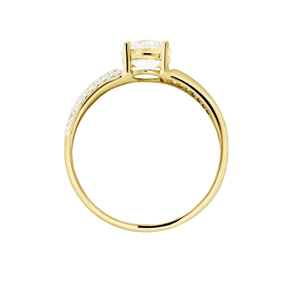 Bague Solitaire Messine Or Jaune Oxyde De Zirconium - Bagues solitaires Femme | Histoire d&rsquo;Or