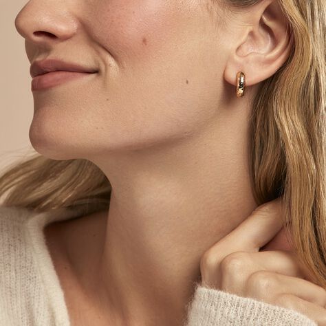 Créoles Ariane Plaqué Or Jaune - Boucles d'oreilles créoles Femme | Histoire d’Or