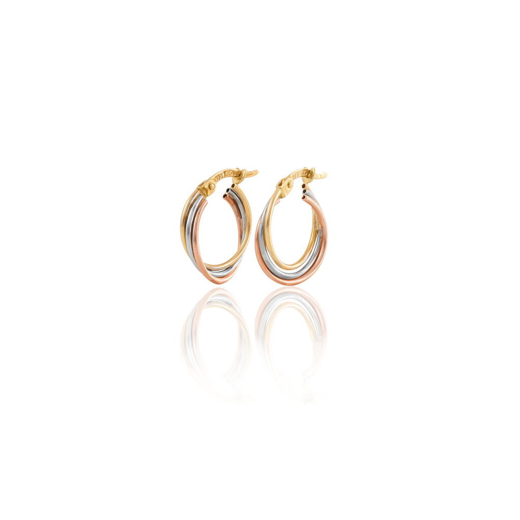 Créoles Tanya Or Tricolore - Boucles d'oreilles créoles Femme | Histoire d’Or