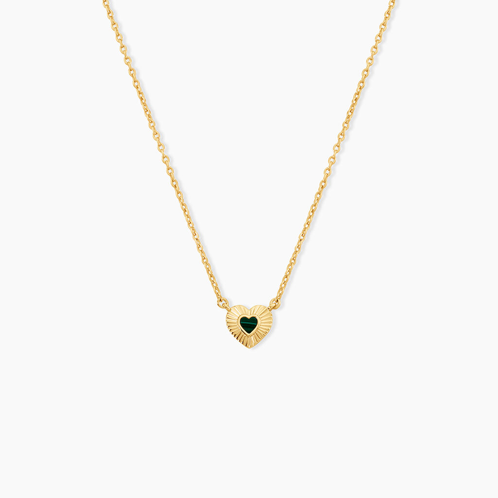 Collier Obeline Argent Dor&eacute; A L'Or 750/1000 Malachite - F&ecirc;te des m&egrave;res Femme | Histoire d&rsquo;Or