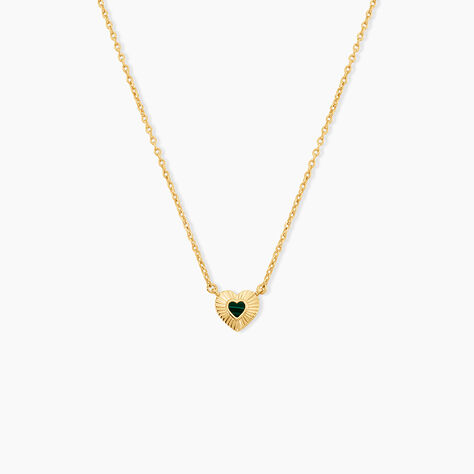 Collier Obeline Argent Dor&eacute; A L'Or 750/1000 Malachite - F&ecirc;te des m&egrave;res Femme | Histoire d&rsquo;Or