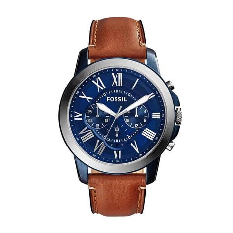 Montre Fossil Grant Bleu - Montres Homme | Histoire d&rsquo;Or