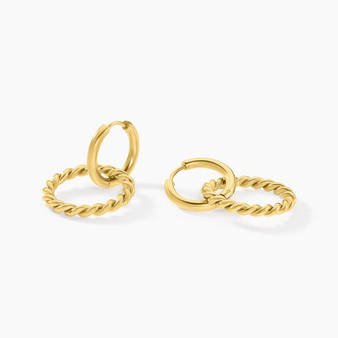 Bijoux D'oreilles Rhetta Acier Jaune - Boucles d'oreilles fantaisie Femme | Histoire d’Or