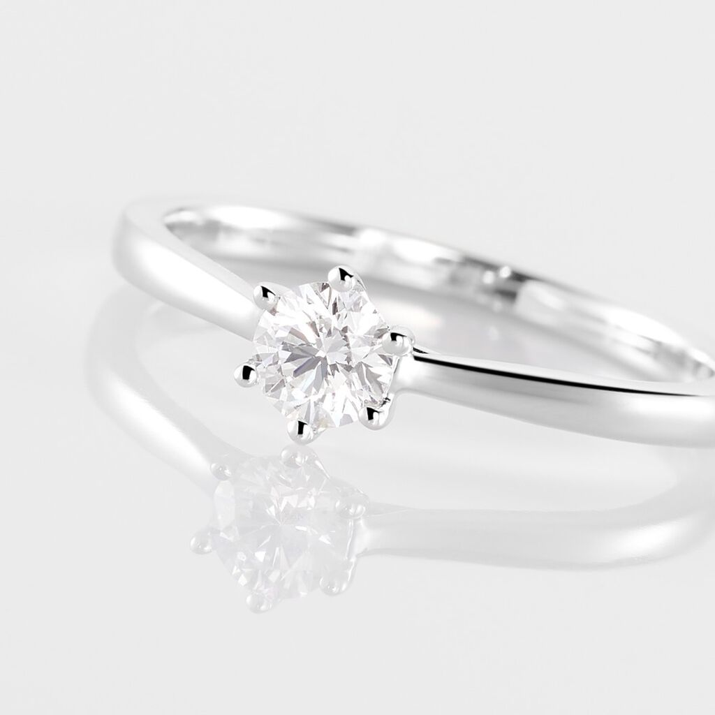 Bague Solitaire Athena Or Blanc Diamant - Bagues solitaires Femme | Histoire d&rsquo;Or