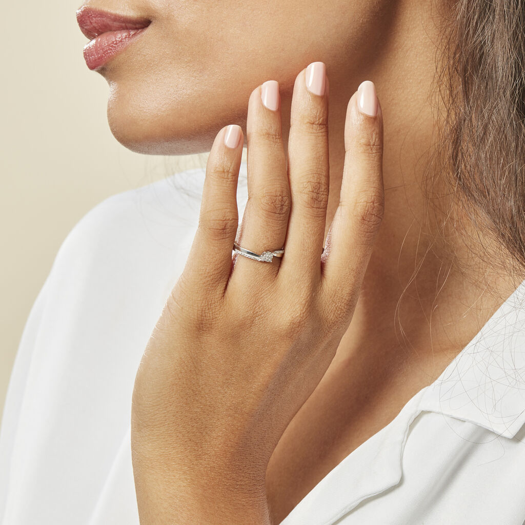 Bague Callysta Or Blanc Diamant - Bagues avec pierre Femme | Histoire d’Or
