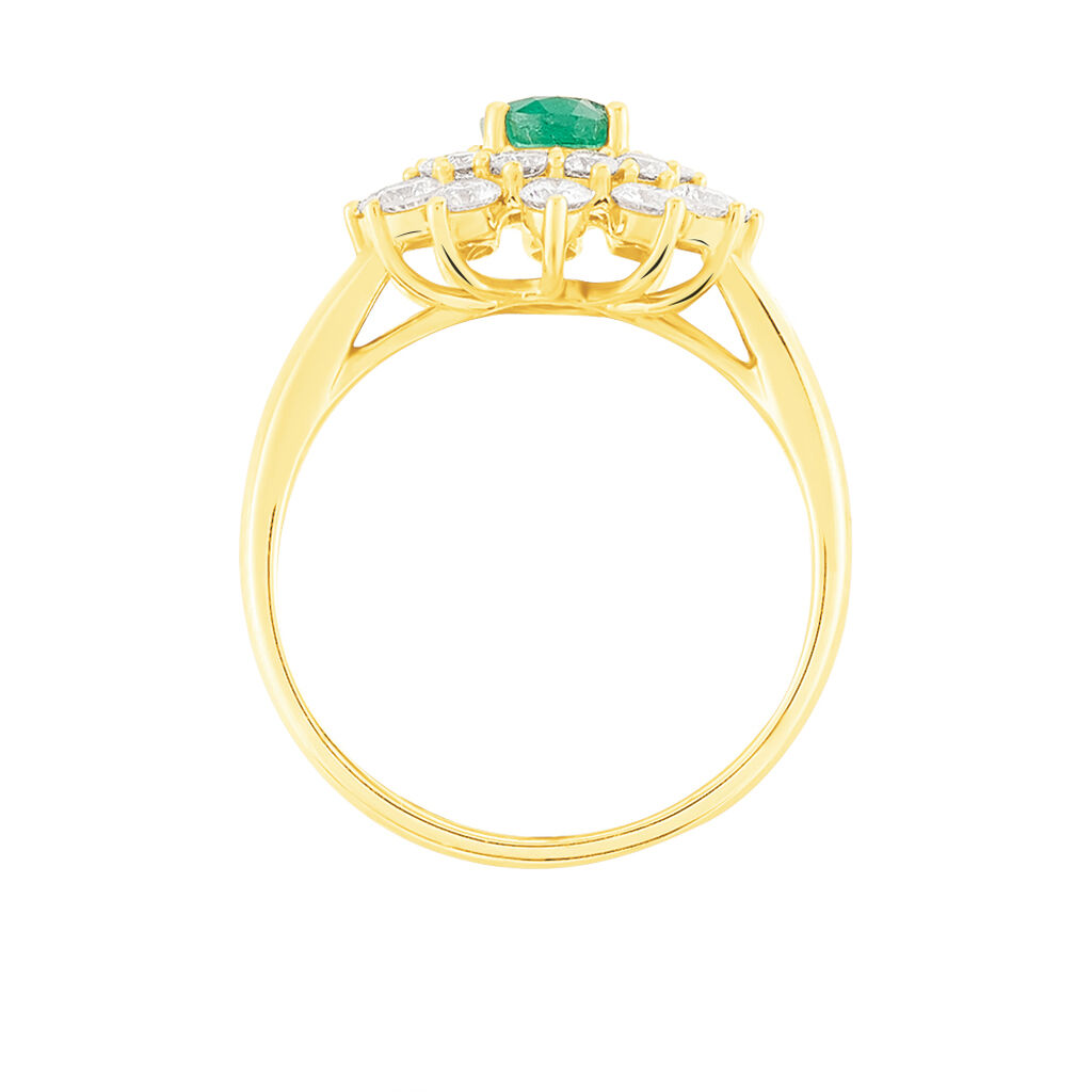 Bague Ivan Or Jaune Emeraude Et Diamant - Bagues solitaires Femme | Histoire d&rsquo;Or
