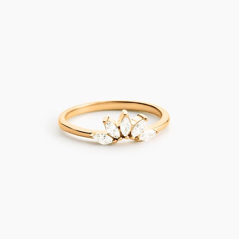 Bague Waouh Plaqu&eacute; Or Jaune Oxyde De Zirconium - Bagues avec pierre Femme | Histoire d&rsquo;Or