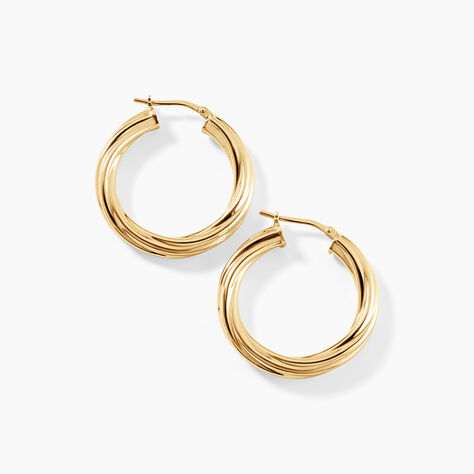 Cr&eacute;oles Yori Argent Dor&eacute; A L'Or 750/1000 - Boucles d'oreilles cr&eacute;oles Femme | Histoire d&rsquo;Or