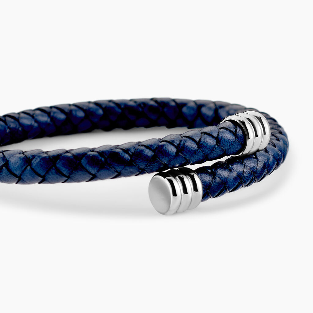 Bracelet Cuir De Vache Bleu - Bracelets Cuir Homme | Histoire d&rsquo;Or
