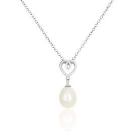 Collier Miley Argent Blanc Perle De Culture - Colliers Coeur Femme | Histoire d’Or