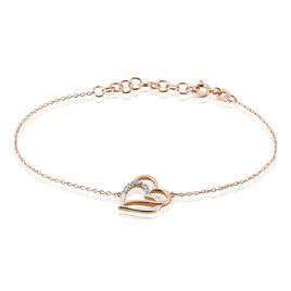 Bracelet Argent Bicolore Serapis Oxydes De Zirconium - Bracelets Coeur Femme | Histoire d’Or