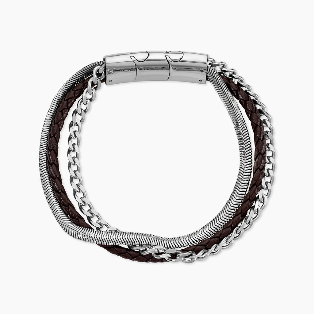 Bracelet Sohan Acier Blanc - Bracelets cordon Homme | Histoire d’Or