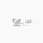 Boucles D'oreilles Puces Cyprian Argent Blanc Oxyde - Boucles d'oreilles fantaisie Femme | Histoire d&rsquo;Or
