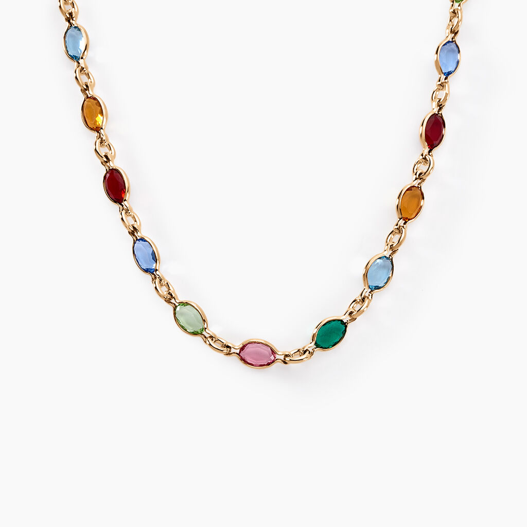 Collier Ilvaae Plaqu&eacute; Or Jaune Pierre De Synthese - Colliers Femme | Histoire d&rsquo;Or