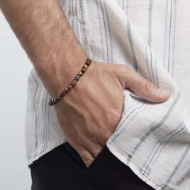 Bracelet Acier Blanc Delfino œil De Tigre Sodalite - Bracelets Lithothérapie Homme | Histoire d’Or