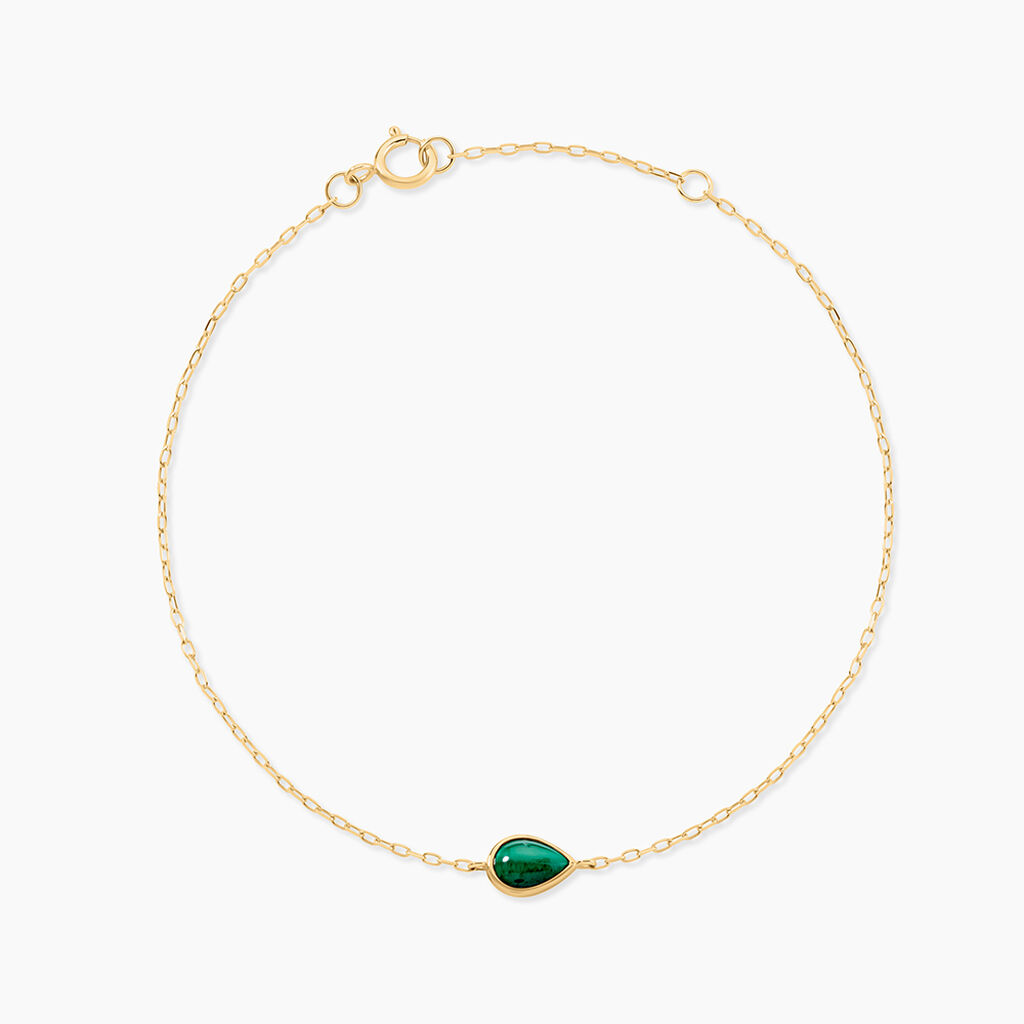 Bracelet Ond&eacute;e Or Jaune Malachite - Bracelets Femme | Histoire d&rsquo;Or