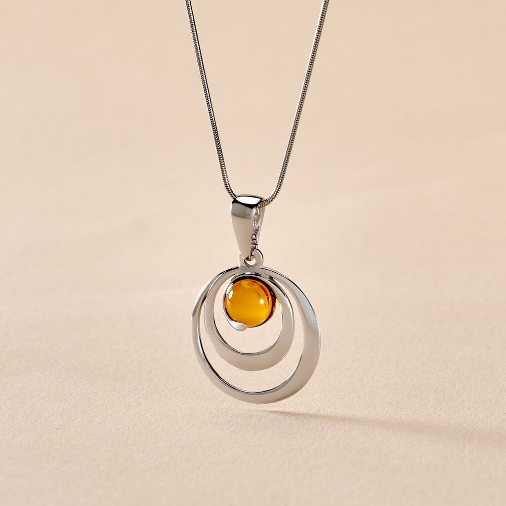 Collier Argent Blanc Alanna Ambre - Colliers fantaisie Femme | Histoire d&rsquo;Or